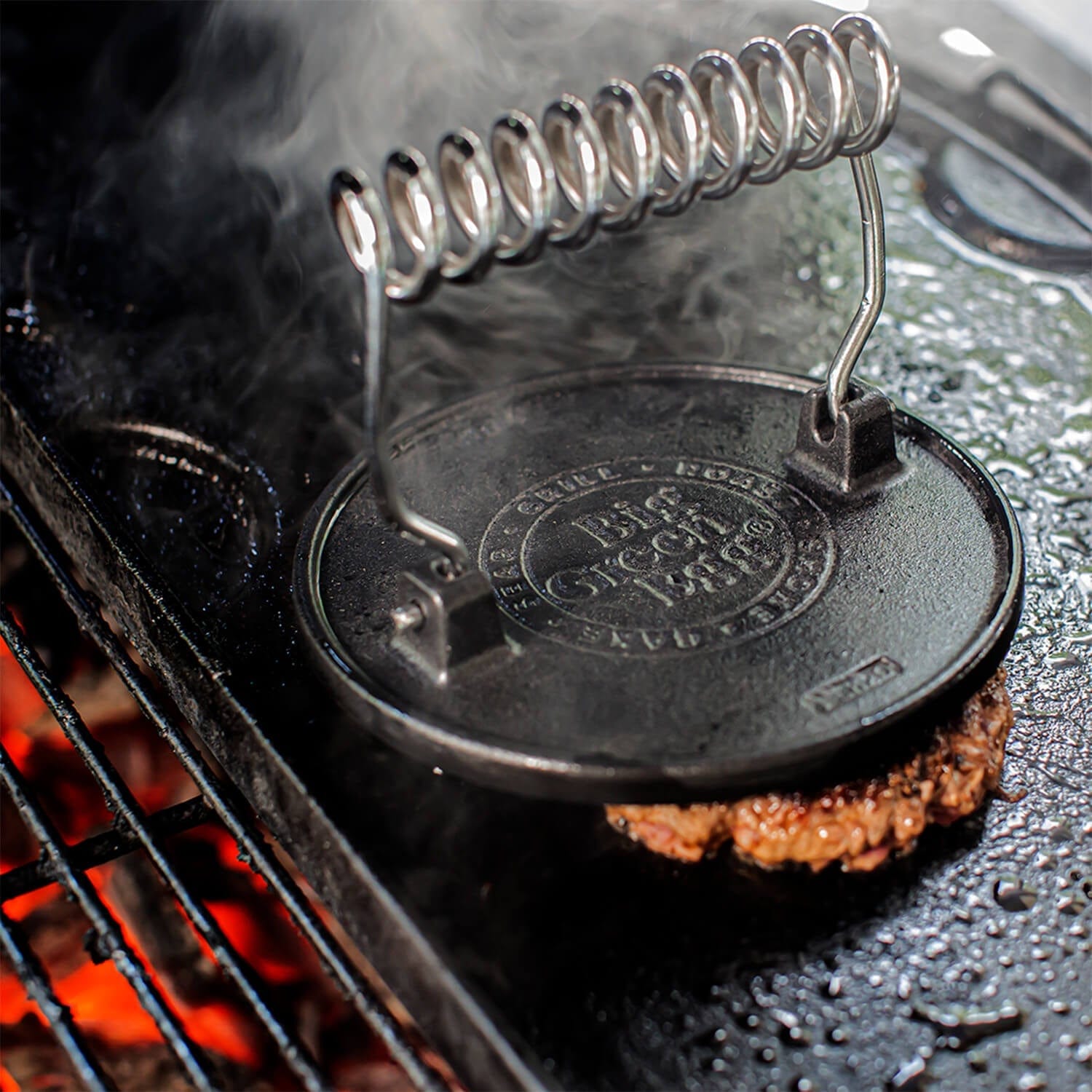 Huge Cast Iron Pan Grilling 