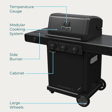 Load image into Gallery viewer, Charbroil Pro Series 3-Burner Gas Grill and Griddle with Side Burner