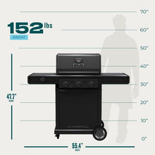 Load image into Gallery viewer, Charbroil Pro Series 3-Burner Gas Grill and Griddle with Side Burner