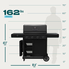 Load image into Gallery viewer, Charbroil Pro Series 4-Burner Gas Grill and Griddle with Side Burner