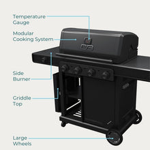 Load image into Gallery viewer, Charbroil Pro Series 4-Burner Gas Grill and Griddle with Side Burner