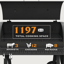 Load image into Gallery viewer, Highland DLX Offset Reverse Flow Smoker/Grill